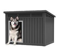 Fancyango Large Indoor & Outdoor Dog House - Super Spacious Weatherproof Design with Removable Roof, Ideal for All Dog Sizes (109cm L x 83.8cm W x 80cm H) - Black