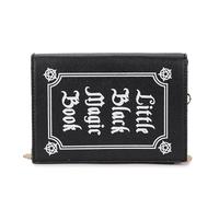 fancybag Magic Book of Spells Purse for Women Halloween Magic Book Witch Clutch Girls Shoulder Bag with Chain, Blacka