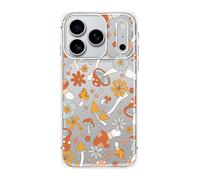 FancyCase Compatible with iPhone 17 Pro Max Case (6.9inch)-Retro Hippie Flower Trippy Floral Mushroom Pattern Flexible TPU Protective Clear Case (Mushrooms)