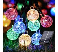 Fancycoco Solar Lights Outdoor Garden Fairy Lights Waterproof,36ft 60 LED Ultra-Bright Solar String Lights with 8 Modes for Yard Camping Christmas Wedding Party Decoration-RGB