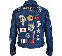 Fancyd Rocketman Taron Egerton Elton John Denim Blue Star Trucker Jacket Patches