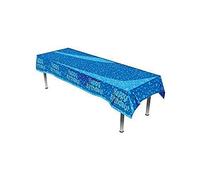 FANCYDRESSCOZ Oaktree Happy Birthday Blue Colourfast Plastic Table Cover 137cm x 2.6m 1pc