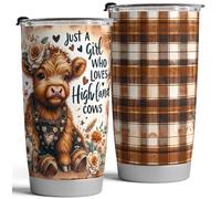 Fancyfams Higland Cow Tumbler, 20oz Stainless Steel Thermal Insulated Coffee Mug, Cow Gifts, Cow Cup, Cow Gifts for Women (Higland Cows2)