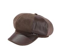 Fancyland Baker Boy Hat for Women Peaked Beret Flat Cap Velvet (UK, Alpha, One Size, Coffee)