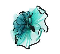 Fancyland Fascinator Hatinator Mesh Centre Satin Flower on Crocodile Clip Weddings Prom Turquoise