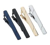 FANCYLEO EU 4 Color Tie Clips Men's Tie Accessories Mens Tie Clip Classic Present Set Necktie Ties Bar Pinch Clips Business Tie for Men