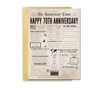 FANCYLUCKY Big 70th Anniversary Card for Husband Wife, Retro 70 Year Anniversary Card for Parents, Vintage 70th Wedding Together Gift for Her Him