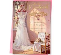 FANCYLUCKY Congratulation Wedding Card Gifts for Newlyweds Couple Bride and Groom, Elegant Marriage Card with Pre-Written Message Inside