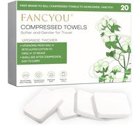 Fancyou Compressed Disposable Face Towel Large,Soft Facial Cleansing Cloths Towelettes,Thicken Washcloth Compact Portable Wash Cotton Wipes Tablets for Beauty Salon,Personal Care,Travel(20PCS Green)