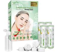 FANCYOU Compressed Face Towel 23x19cm 1000 PACK Bulk Packed Facial Expandable Cleansing Towelettes Disposable Washcloth Tablets for Beauty & Personal Care