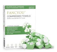 FANCYOU Disposable Towel Tablets 23x19cm 100 PACK Individually Wrapped Expandable Facial Mini Cleansing Towelettes Compressed Mini Towel Wipes Tablets For Personal