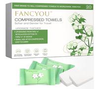 Fancyou Large Compressed Disposable Face Towel, Thicken Washcloth Compact Portable Cotton Wipes Tablets, Facial Cleansing Cloths Towelettes for Travel Camping Hiking Outdoor Beauty Salon(20 PCS Green)