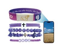 Fancypost 5Pack Daily Bible Verse Bracelets with NFC, Cross Daily WWJD Jesus Scripture Bracelets with Natural Agate-Crystal Handmade Braided Rope Bracelet, One Size, Stone, Ruby
