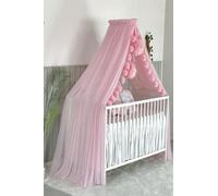 Fancyroom Bed Canopy for Baby, Princess Cot, Mosquito Net, Side Cot Decoration, Children's Room Made of Premium Tulle (Pink)