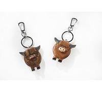 FANCYTHAT & SCIFI PLANET Wooden Highland Cow Keyring