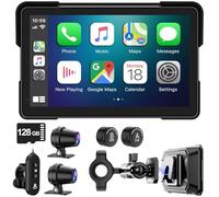 FancyTiger Motorcycle Carplay Screen with Dual Camera HD 1080P Wireless Car Android Auto Playback Motorcycle TPMS 7 Inch Waterproof Navigation Touch Screen