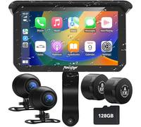 FancyTiger Motorcycle GPS Navigation Touchscreen 5 Inch Apple Carplay Wireless Android Auto Dual Camera 1080P TPMS 128GB TF Card