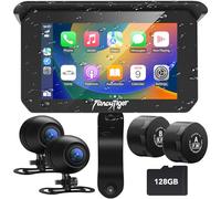 FancyTiger Motorcycle GPS Navigation Touchscreen 5 Inch Apple Carplay Wireless Android Auto Dual Camera 1080P TPMS 128GB TF Card