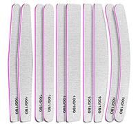 FANDAMEI 10 Pcs Nail File Set, 5 Shapes Nail Files for Acrylic and Gel Nails, 100/180 Grit Emery Boards for Nails, Nail File and Buffer Set