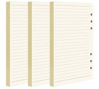 FANDAMEI 3 Pack A5 Refills Paper - 270 Pages/135 Sheets A5 Insert Ruled Lined Paper, 6 Hole Loose Leaf Punched Paper Refill for Diary Notebook, A5 Refillable Planner for School Office Travel