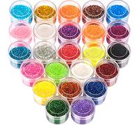 FANDAMEI Cosmetic Glitter - 24 Pots Fine Nail Glitter for Face, Eye, Lips, Body, Hair, Make Up, Nail Art, Arts & Crafts