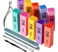 FANDAMEI Nail Buffer Kit, 10 PCS Nail Buffer Block with Different Grit, Nail Buffers, Nail Buffing Block, Buffer Nail File, Cuticle Trimmer, Nail Care Tool Kit, Nail Tools, Nail Kit, Manicure Tools