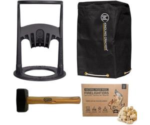 Fandango Fire Tools Kindling Cracker Original Bundle - Comes With Lump Hammer, Cover & Firelighters.log Splitter Set Easy To Use