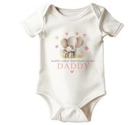 Fandango Happy Birthday Daddy, 1st Birthday as My Daddy, New Dad Gift, Dad Birthday, Daddy Birthday Pink Version (White, 12-18 Months)