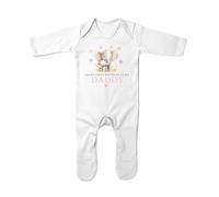 Fandango Happy Birthday Daddy, 1st Birthday as My Daddy, New Dad Gift, Dad Birthday, Daddy Birthday, Sleepsuit (White, 6-12 Months)