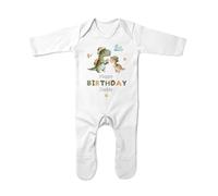 Fandango Happy Birthday Daddy Sleepsuit Bodysuit 1st Birthday as my Daddy New Dad Gift Birthday Boy Newborn Baby Dada Dad Sleepsuit (White, Newborn)
