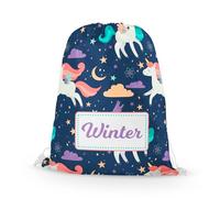 Fandango Personalised Premium Drawstring Bag Space Unicorns PE Gym Kit School P.E Kids Sport Rucksack