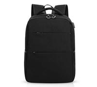 FANDARE 15.6 inch Laptop Backpack Slim with USB Charging Port, Waterproof Backpack for Men/Women Travel, Camping, School, Polyester Backpack, Black, L, Leisure Backpack