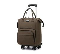 FANDARE 3-in-1 Convertible Rolling Backpack Men Women Carry-On Duffel Wheeled Grocery Trolley On-the-Go Professional Travel Bag for Shopping, Business, Weekend Trips Fits Airline Size Brown