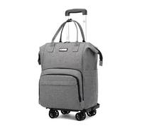 FANDARE 3-in-1 Convertible Rolling Backpack Men Women Carry-On Duffel Wheeled Grocery Trolley On-the-Go Professional Travel Bag for Shopping, Business, Weekend Trips Fits Airline Size Grey