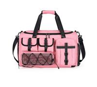 FANDARE 3 in 1 Sports Gym Bag for Women Crossbody Shoulder Bag Men Backpack Weekender Overnight Travel Flight-Approved Duffle Bags with Shoe Compartment & Dry Wet Separation Tote Handbags Pink