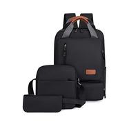 FANDARE 3-Piece Business Backpack Set for Men Women Waterproof Lightweight Rucksack with Multiple Pockets Laptop Daypack for Work College Commuting Office & Weekend Black