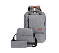 FANDARE 3-Piece Business Backpack Set for Men Women Waterproof Lightweight Rucksack with Multiple Pockets Laptop Daypack for Work College Commuting Office & Weekend Gray