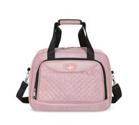 FANDARE 32L Travel Tote Bag Women Men Carry On Handbag Weekender Bag | Quilted Shoulder Bag Cabin Duffle Handbag with Trolley Sleeve fit 15.6 Inch Laptop for Underseat Sports Gym Light pink