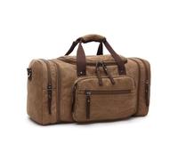 FANDARE 40L Canvas Holdall for Men Expandable Duffel Bag | vintage weekend bag hand luggage for overnight, extra spacious weekend bag for holidays, gym & long trips