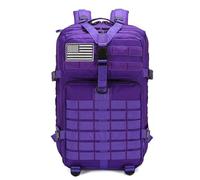 FANDARE 45L Military Tactical Backpack Waterproof Heavy Duty Backpack 3 Day Assault Pack Molle Bag Backpacks Army Backpack for Men Tactical Laptop Backpack Bug Out Bag Hiking Rucksack Purple
