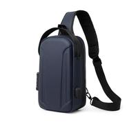 FANDARE Anti-Theft Men Sling Bag Crossbody Chest Messenger Pack with USB 180-degree Opening Shoulder Carry Pouch Body Wallet Waterproof Waist Pack for Hiking Cycling Outdoor Travel Daypacks Blue
