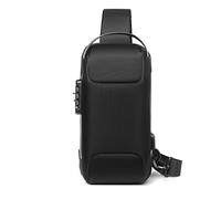 FANDARE Anti-Theft Sling Bag Business Men Bag Chest Crossbody Bags with USB Charging Port Waterproof Small Backpack for Outdoor Work Hiking Running Sport Travel Bag Sports Car Styling Black A
