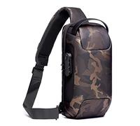 FANDARE Anti-Theft Sling Bag Chest Shoulder Backpack Crossbody Bags for Men Women Cover Pack Hiking Small Rucksack with USB Charging Port for Business Travel Hiking Bicycle Sport Gym Pack Camo