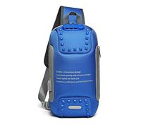 FANDARE Anti-Theft Sling Bag Men Business Crossbody Bags with USB Charging Port Waterproof Chest Pack Women Small Backpack for Outdoor Work Hiking Running Sport Travel Bag Blue