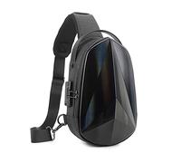 FANDARE Anti-Theft Sling Sports Bag Man Cross Body Bags with USB Phone Pouch Waterproof Chest Pack Travel Bag for Men Small Backpack for Outdoor Work Hiking Running Black