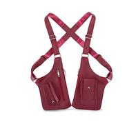 FANDARE Anti-Theft Underarm Chest Bag Double Shoulder Armpit Holster Tactical Sling Bag for Men Women Waterproof Leather Crossbody Bags for Daily Commute Outdoor Adventures Day Pack Wine Red