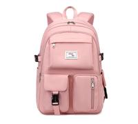 FANDARE Casual Backpack Girl School Bag Boy Daypacks Large Laptop Bag fit 15.6 inch Laptop College Travel Rucksack Waterproof Polyester Pink