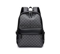 FANDARE Backpack Purse for Women Men Fashion Back Bag Black Check Pattern
