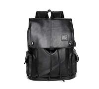 FANDARE Backpack Waterproof PU Daypack with USB Charging Port for 15.6 inch Laptop Teens College Bag Men Field Pack High School Bag Knapsack Outdoor Travel Camping Hiking Rucksack Infantry Pack Black