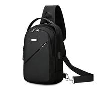 FANDARE Business Sling Bag Men Chest Shoulder Crossbody Messenger Pack Outdoor Side Body Bags Minimalist Chic Travel One-Strap Backpack Personal Flex Bookbag Black